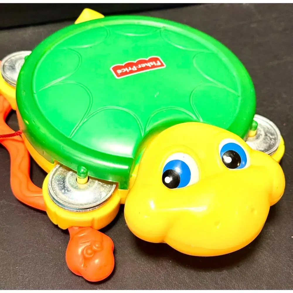 1999 Fisher Price Musical Turtle & Snake Tambourine Drum Preschool Music Toy
